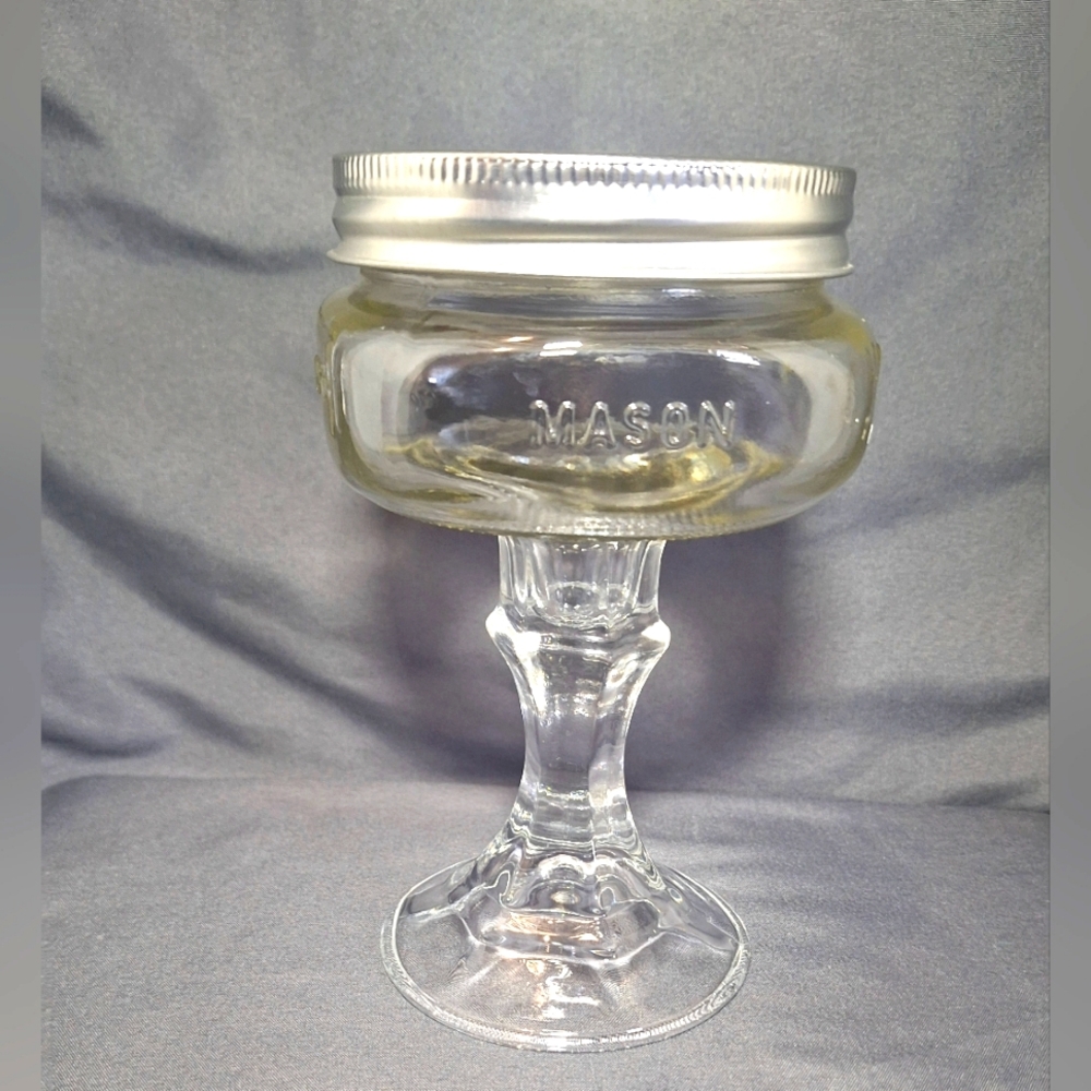 Vintage Red Nek Martini Glass Ball/Mason Jar & Lid
